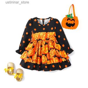Girl's jurken Baby Girl Halloween kinderlijke jurk set L47 met lange mouwen