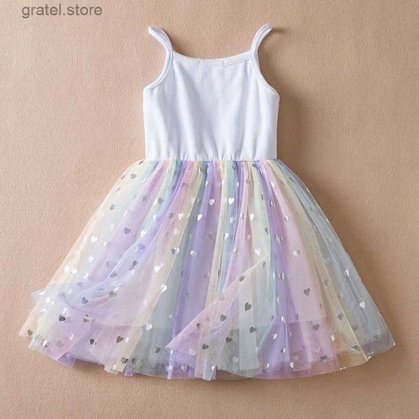 Robes de fille bébé fille robe de fête des étoiles paillettes de sangle brillante robe de sangle 2024 princesse d'anniversaire meesh tutu robe d'été pour les filles