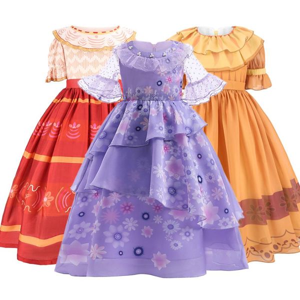 Vestidos de niña bebé niña pétalo Isabela princesa niños cumpleaños Mirabel niños ropa 3 4 5 6 7 8 9 10 Y niñas fiesta disfraces para niñas