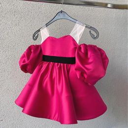 Robes de fille bébé fille robe rose enfant en bas âge élégant 1er anniversaire fête princesse robe de bal enfants soirée pour filles costumes de mariage 231211