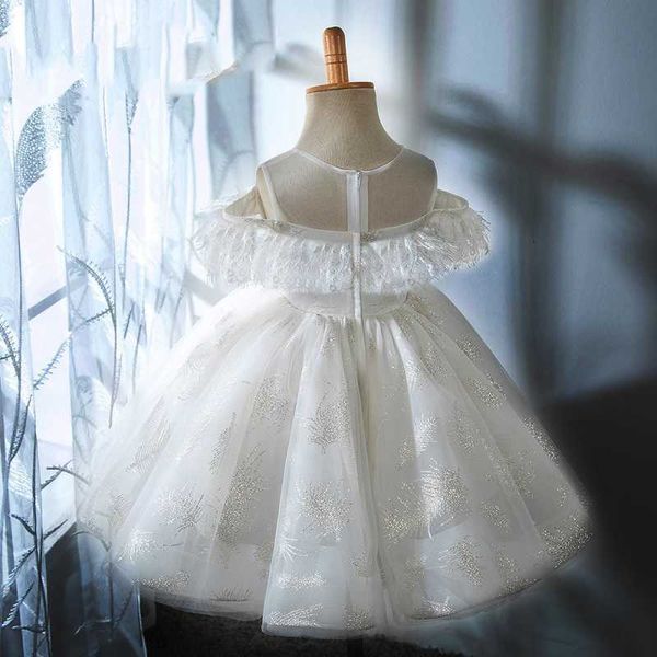 Robes de fille bébé fille princesse dentelle volant manches tutu robe infantile enfant en bas âge adolescent vintage vestido fête pageant anniversaire bébé vêtements 1-14y