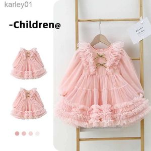 Robes de fille Bébé Fille Princesse Tutu Robe Infantile Enfant En Bas Âge Papillon Manches Bouffantes Enfant Tulle Robe Pageant Fête Anniversaire Bébé Vêtements L342 yq240327