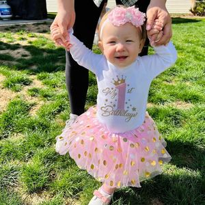 Vestidos de niña Traje de primer cumpleaños para niña, conjunto de vestido con tutú para niña recién nacida, vestido de primer cumpleaños para niña, disfraz de fiesta de cumpleaños 2312306