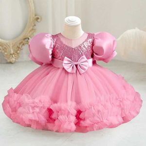 Robes de fille Baby Girls Birthday Party Robe de 9 mois à 5 ans Princesse Christmas Party Party Cake Night Robe Vestidos Y240514