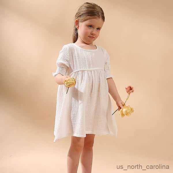 Vestidos de niña para niñas de algodón ropa de algodón para niños de moda suave para niños elegantes vestidos de vestidos para la princesa causal de verano r230816