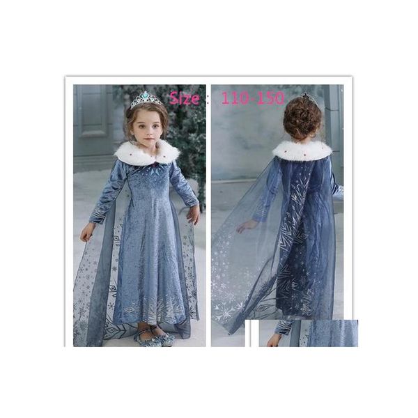 Vestidos de niña Vestido de niñas de invierno Niños congelados Princesa Fiesta de niños Disfraz de Halloween Cosplay Ropa MDT 001 Entrega de gota Dhnpo