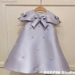 Robes de fille bébé filles robes 1 an enfants Tutu arc nouveau-né baptême princesse robe enfant en bas âge anniversaire enfants baptême bébé fille vêtements W0314