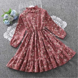 Meisjesjurken Baby Meisjes Jurken Voor Kinderkleding Lente Herfst Katoen Bloemenprint Tieners Jurk Met Lange Mouwen Leuke Kinderen outfits Vestidos