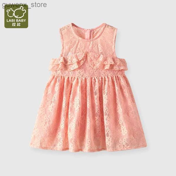 Robes de fille Baby Girls Lace Robe 18-36 mois Roches sans manches d'été Douces et mignonnes robes pour filles bébé y240415y24041729rl