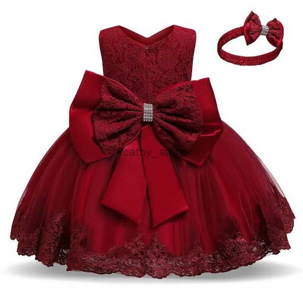 Robes de fille Baby Girls Party Robe pour 1 à 5 ans dentelle en dentelle élégante BOBSE MIGNE NOUVEAU-NOURNEUX BATTREMIS BAPTISTOS VESTIDO