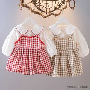 Robes de fille bébé filles princesse robe printemps automne nouveau chemisier mode + suspenders jupe costume kid baby beaux costumes bébé filles vêtements