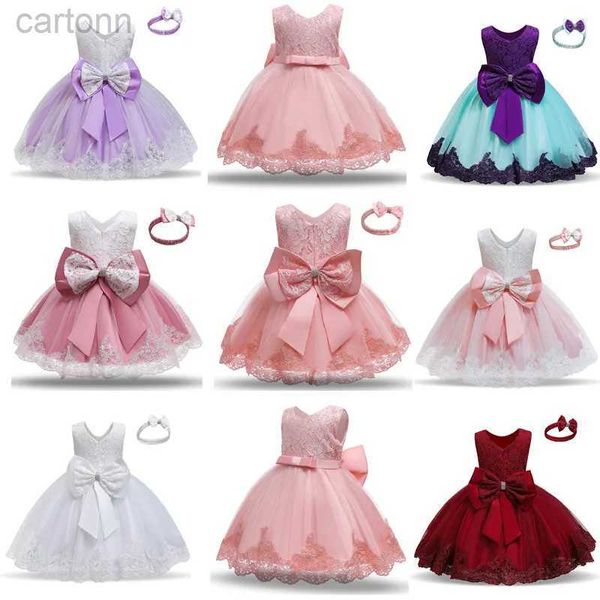 Robes de fille bébé fille princesse robe mignon arc 3 6 9 12 18 24 mois pour enfant en bas âge 1er 1 anniversaire de 2 ans