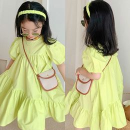 Vestidos de niña Bebés Niñas Verano Costura Manga corta Irregular Big Swing Edge Princesa Moda Niños Ropa 230407