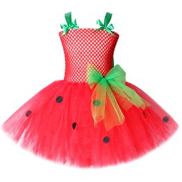 Girl S jurken Baby Girls Tutu Dress Strawberry Princess For Kids Girl Birthday Costume Watermelon Halloween Christmas Costumes Toddler 230506