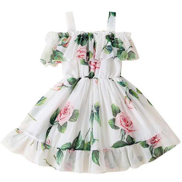 Robes de fille bébé girsl l'été mousseline de mousseline de mousseline de fleurs