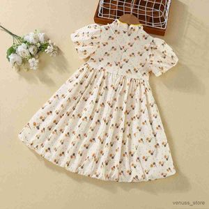 Robes de Fille Bébé Enfants Robes en Mousseline de Soie pour Filles Robes d'été à Fleurs Vêtements pour Enfants Costumes pour Adolescents à Manches Courtes 4 6 7 8 9 10 12 Ans