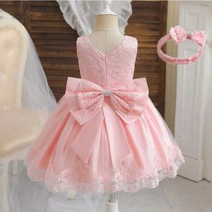 Robes de fille Baby Lace Robe 2024 New Flower Girls Forme Mariage Fête de mariage Robes élégantes Christams pour gamin Girl Birthday Bchaptenant Bche 1-5Y