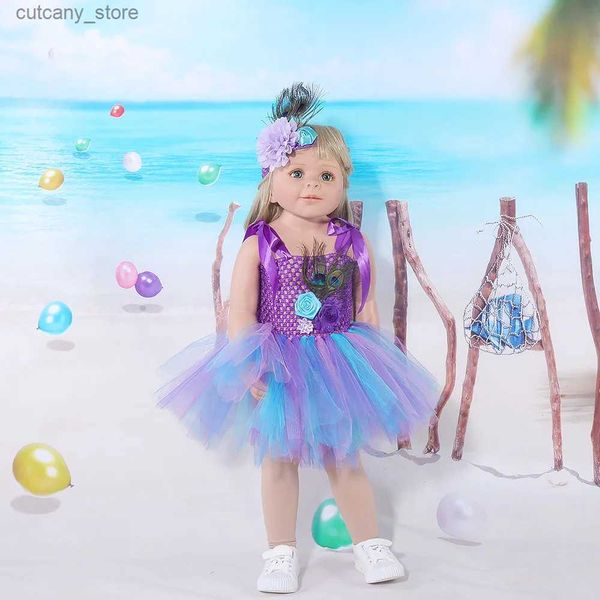 Robes de fille Bébé paon Costume princesse filles robe à fleurs enfant en bas âge tenue d'anniversaire gâteau Smash Tutu robe carnaval robes de fête pour bébé L240311