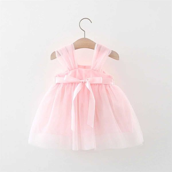 Robes de fille bébé princesse fête fleur robe enfant fille belle petale suspension robe maille enfant en été sweet vêtements