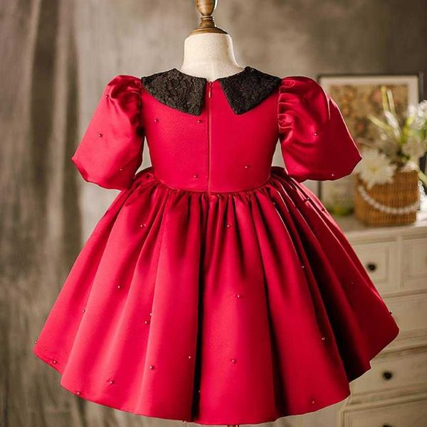 Robes de fille bébé espagnol lolita princesse robe de bal à manches courtes perles conception mariage fête d'anniversaire robe de baptême pour les filles Eid A2197