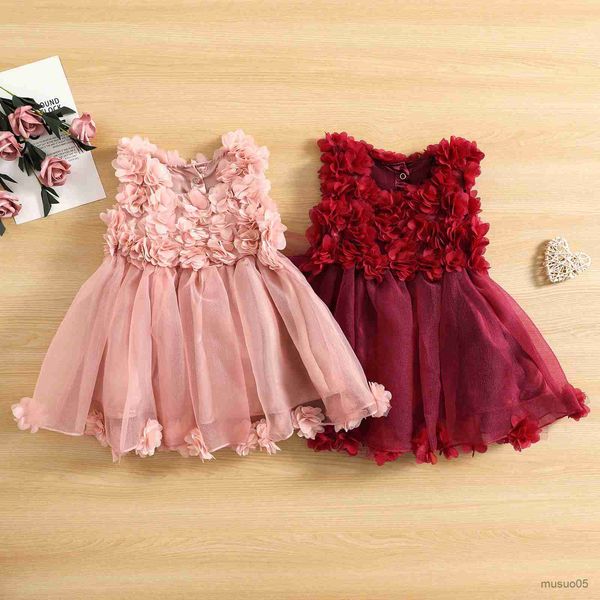 Robes de fille bébé enfant en bas âge enfant bébé filles robe princesse fleur Tulle fête anniversaire robes de mariée pour les filles