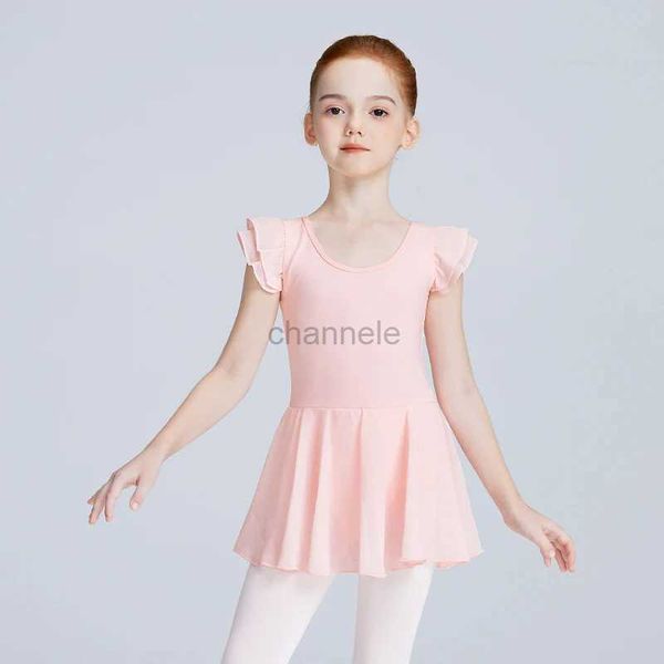 Robes de fille Jupe de ballet Tutu pour filles, justaucorps de danse pour enfants, justaucorps de gymnastique, manches doubles, tenues d'entraînement de ballet pour ballerines 240315