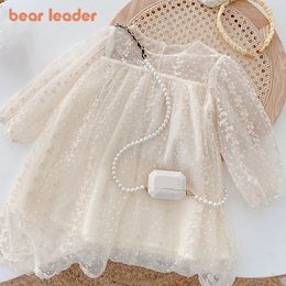 Vestidos de niña Bear Leader Lace Baby Girls Dress Vestidos de manga larga Bodas de verano Kids Birthday Party Princess Dress Niños Vestidos de tul 230204