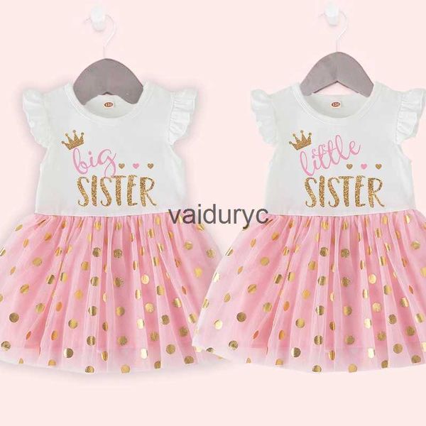 Vestidos de niña Hermana mayor Hermana pequeña Vestido matng Niñas Vestido rosa Princesa Tutu Vestidos Trajes infantiles Ropa para niños pequeños 1-5 años