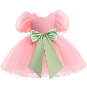 Robes de fille fête d'anniversaire princesse robe pour filles infantile dentelle enfants demoiselle d'honneur fille bébé couleur unie vêtements