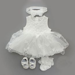 Girl's jurken geboren babymeisje kleding kleding doop doop jurk witte doopjurk voor baby meisje kanten vestido bebe robe bapteme 3 6 9 maanden 230508