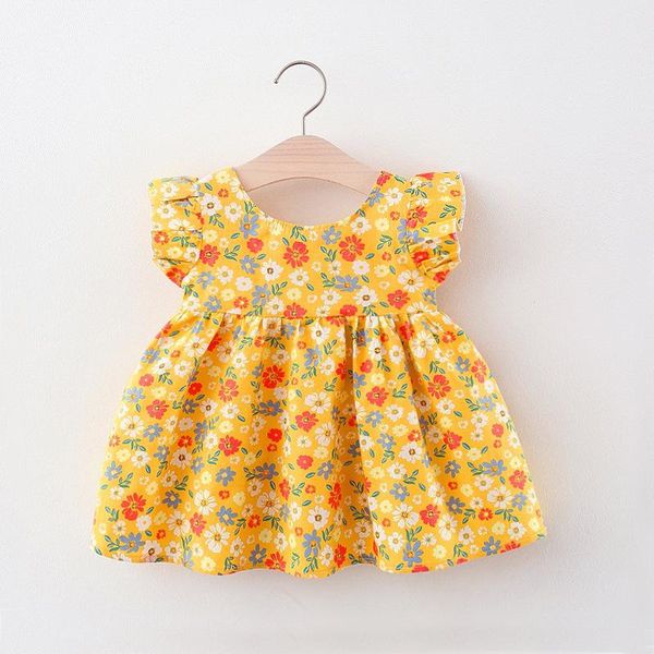 Robes de fille Born Baby Girl Dress Vêtements d'été Mode coréenne Plaid Mignon Sans manches Coton Fleurs Beach Toddler DressesGirl's