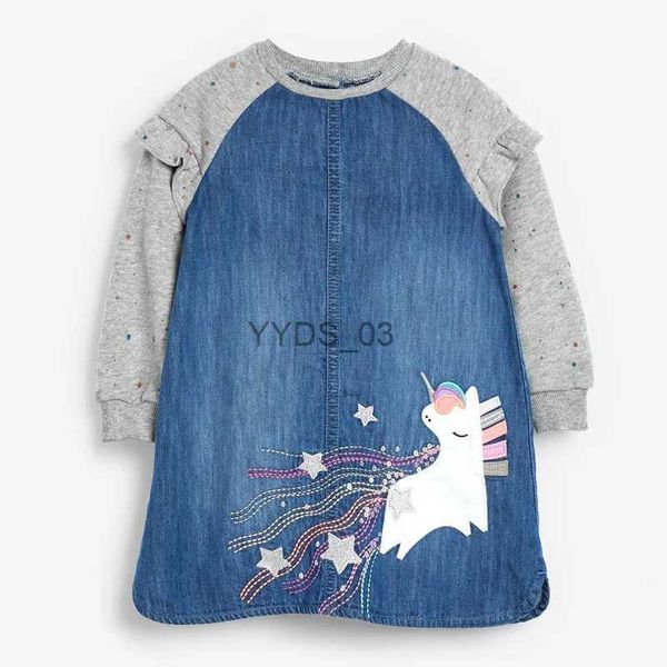 Vestidos de niña Calidad de marca Terry Algodón Denim Jean Ropa para niños Princesa Vestidos casuales para niñas Niños Bebé Niña Ropa Vestido YQ2301106