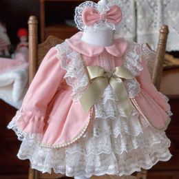 Meisjesjurken Cekcya Spaanse babyjurken voor kinderen lolita kawaii jurk meisje verjaardagsfeestje baljurken baby prinses dikke Vestidos w0314