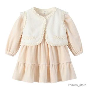 Vestidos de niñas para niños Bautismo Vestido Niños Invierno ropa de invierno Princesa Princesa Vestido de bautizo Ropa para niños para el cumpleaños de la fiesta con chaleco 0-4y