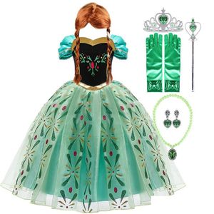 Vestidos de niña Disfraces de Halloween para niños Vestido de niña Anna Frozen Kids Snow Queen Disfraz de Cosplay Princesa 3-10 años G1026 Dro Otkle