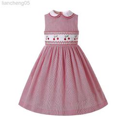 Girl's jurken kinderen kinderen meisjes zomerkleding Spanish Smocked kerstjurken Outfit maat 2 3 4 5 6 8 10 12 jaar oud W0314