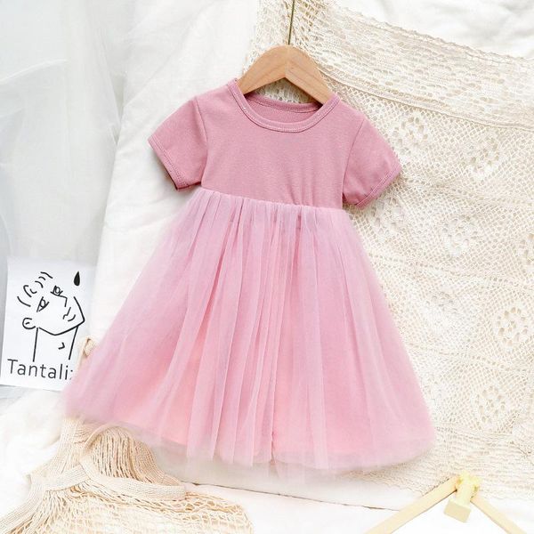 Robes de fille Vêtements pour enfants 2021 Bébé Filles Princesse Robe Été Enfants Gaze Pour Rose Noir Jaune Enfant Fille Vêtements