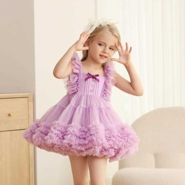 Robes de fille vêtements pour enfants fille bébé robe d'été robe princesse moelleux gaze gâteau robe premier cadeau d'anniversaire