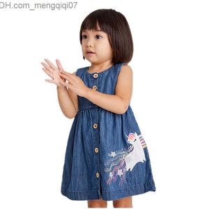 Robes de fille Enfants Été Bébé Filles Vêtements Marque Vestiods Toddler Coton Dot Girafe Denim Couleur Robe pour Enfants 2 3 4 5 6 7 Ans 220712 Z230704