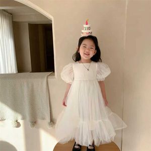 Meisjesjurken kinderen prinses jurk Koreaans meisje kanten witte sprookjesjurk verjaardagshow kleding bloemen meisje jurk kinderen kleding meisje d240520