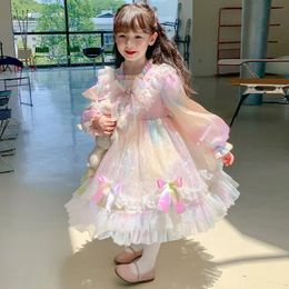 Robes de fille tenue de fête de noël filles robe automne princesse enfants doux bébé fille gaze style Lolita 231215