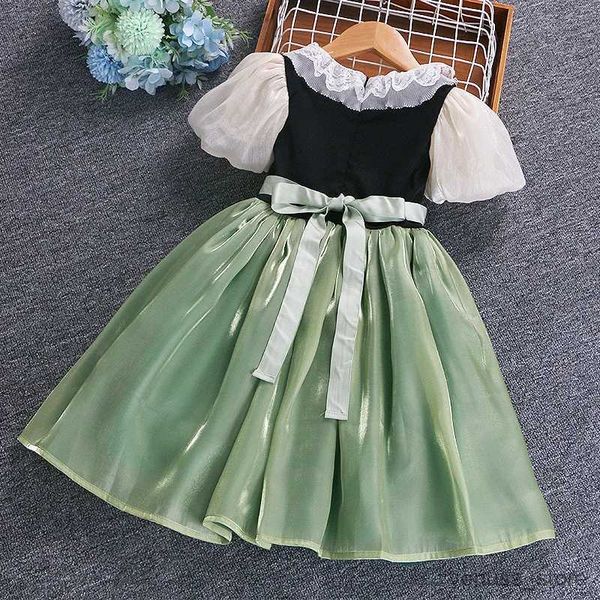 Vestidos de niña Ropa para nuevos niños Calidad de verano Estilo coreano Anna Baby Girls One Piece Princess Sundress Dress Up Girl Green Party