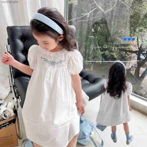 Robes de fille Congme 3-8 ans filles vêtements robe enfants mode manches bouffantes jolie robe de princesse blanche jolie jupe douce pour les enfants