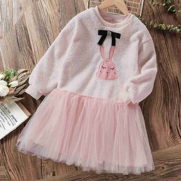 Vestidos de niña Lindos bebés Niños Vestidos cálidos de invierno para niñas Ropa Adolescentes Trajes de conejitos Niños Disfraces de Navidad Otoño 6 8 10 12 años