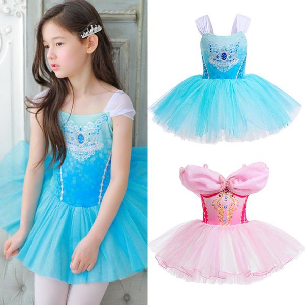 Vestidos de niña, lindo vestido de gasa esponjosa, traje de práctica de Ballet para niñas, ropa de baile para niños, falda tutú para niñas y bebés