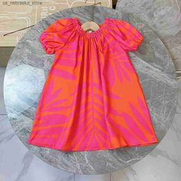 Robes de fille Design Childrens Vêtements Summer Robes de fille Bubble Sleep Robes imprimées mignons Childrens Robes de princesse filles Eid al Fitr cadeaux Q240418