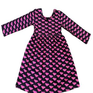 Robes de fille design Mode Halloween Filles robe rose chauve-souris robe imprimée manches longues sur robe au genou costume pour enfants 231016