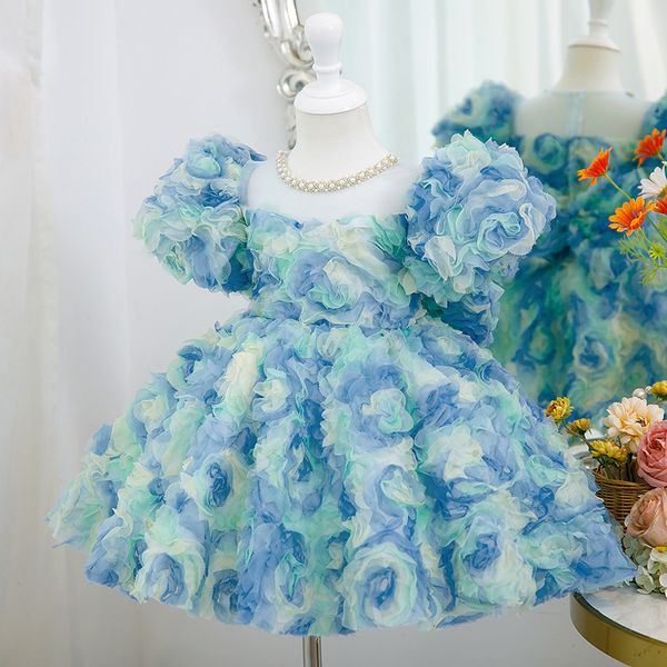 Robes de fille Design Robes d'enfants pour filles Vêtements Vêtements pour enfants Fleur Princesse Costume Robe de soirée pour bébé fille 2-10Y 230712