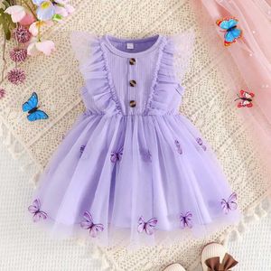Girl's jurken jurk voor kinderen 9 maanden - 4 jaar oud zomer mouwloze schattige vlinder vlinder tule prinses jurken ootd voor baby Girll2405