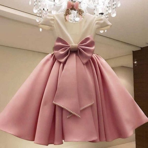 Vestidos de niña EACHIN Recién llegado Niñas Lindo Arco Princesa Vestidos Verano Manga corta Vestido para niños Fiesta elegante Ropa de boda Z0223